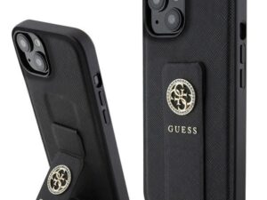 GUESS case for IPHONE 13 / 14 / 15 GUHCP15SPGSSADK (Grip Stand 4G Saffiano Strass) black