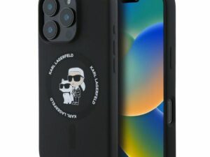 KARL LAGERFELD case for IPHONE 16 Pro Max compatible with MagSafe KLHMP16XSCMKCRHK (Silicone KC Body Ring) black
