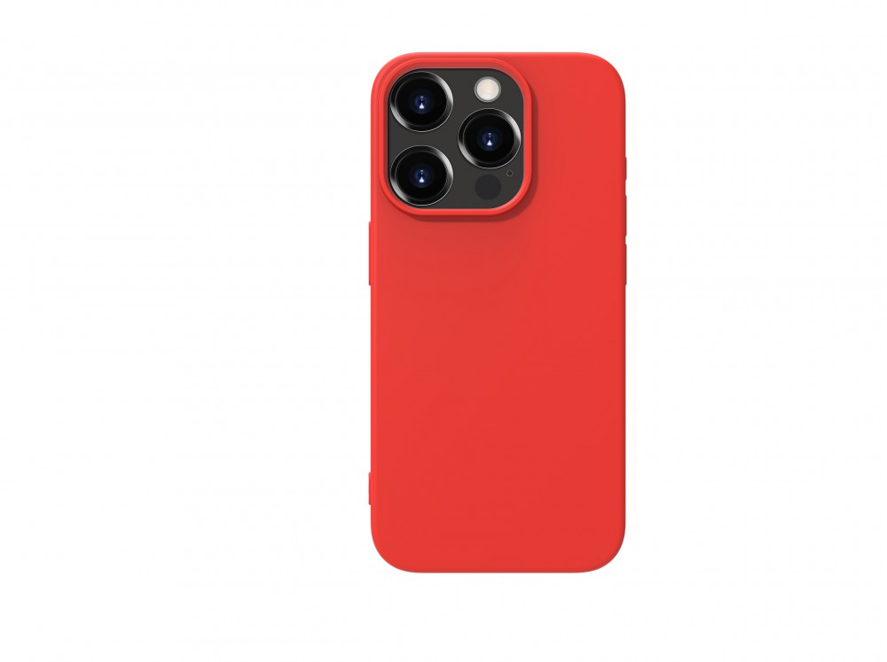 Premium szilikon tok, iPhone 15 Pro Max, Piros