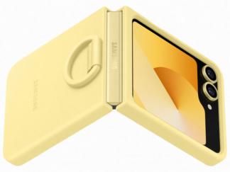 Samsung Flip 6 Szilikon tok gyűrűvel, Sárga