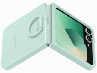 Samsung Flip 6 Szilikon tok gyűrűvel, Világos Zöld