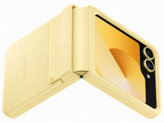 Samsung Flip 6 bőr hátlap, Sárga