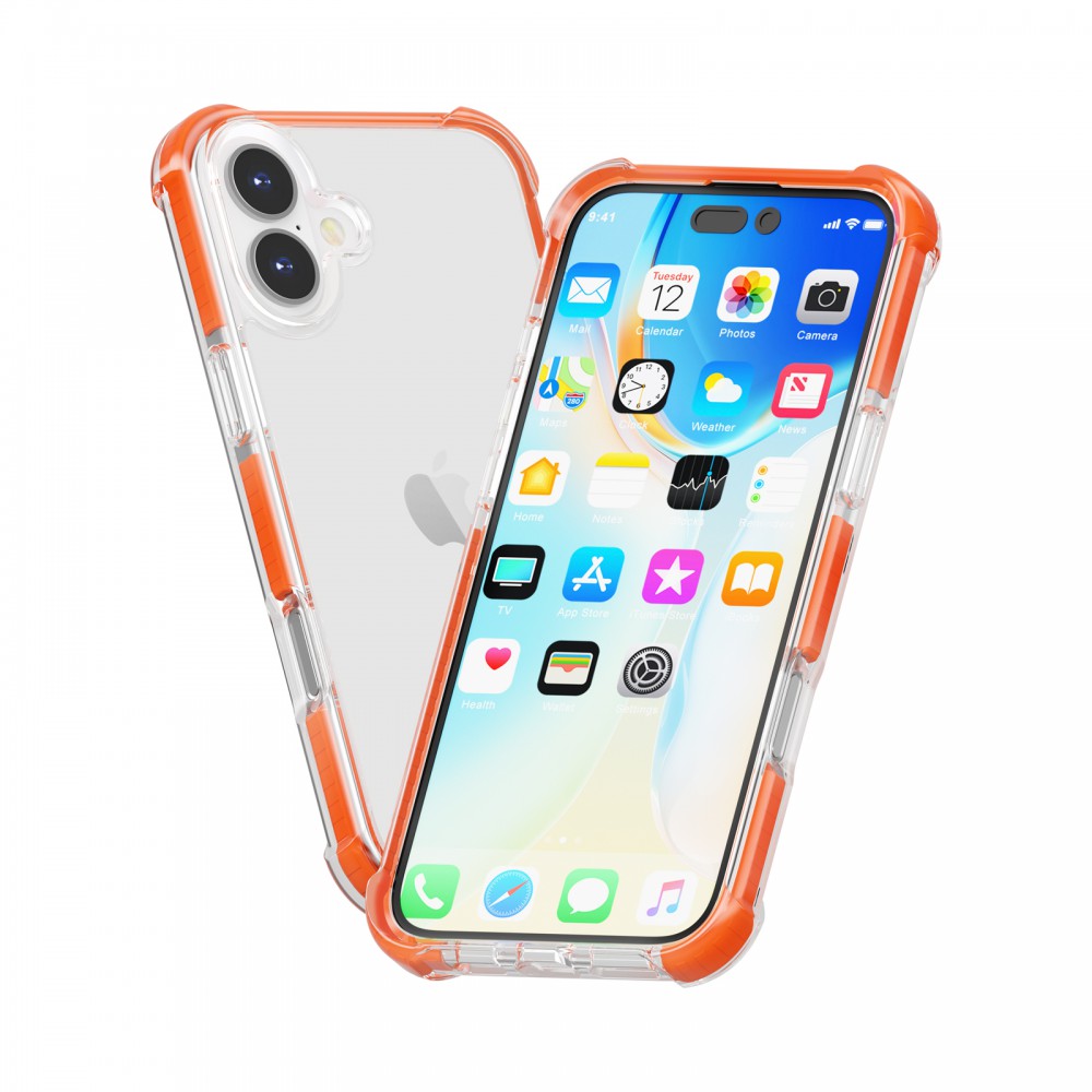 iPhone 16 ütésálló szilikon hátlap, Narancs - Image 3