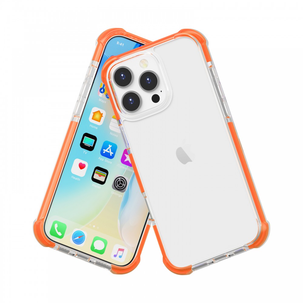 iPhone 16 Pro Max ütésálló szilikon hátlap, Narancs - Image 3