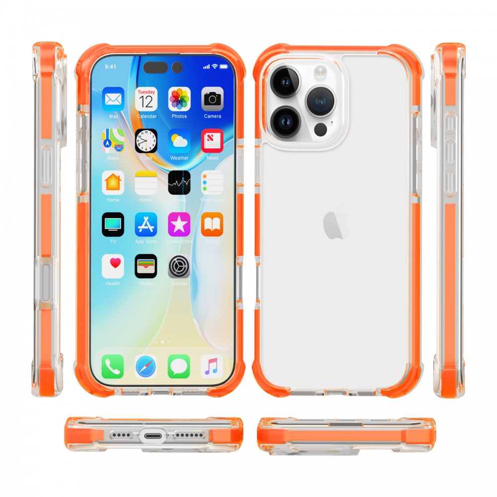 iPhone 16 Pro Max ütésálló szilikon hátlap, Narancs - Image 5