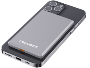Extra vékony mágneses powerbank, 5000 mAh, Szürke
