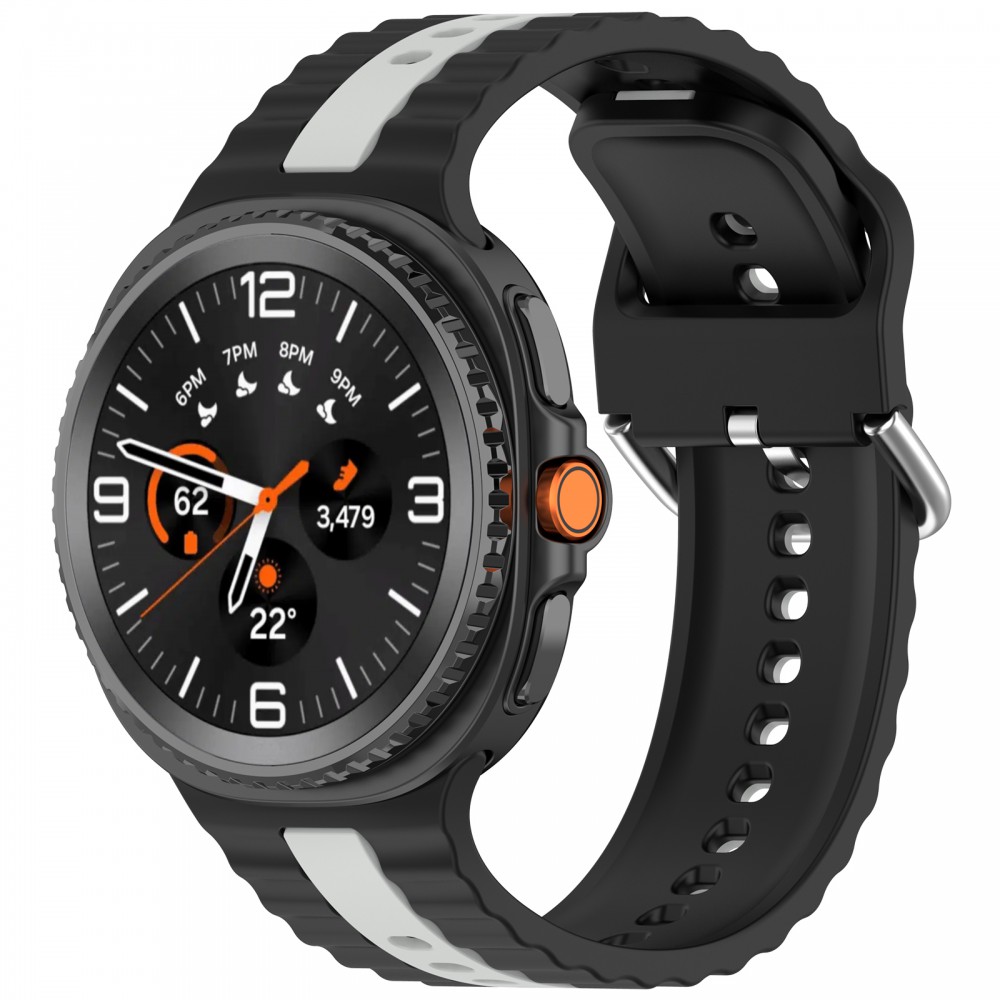 Samsung Galaxy Watch 8/Classic óraszíj szürke csíkokkal,22mm