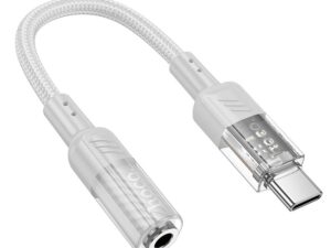 HOCO adapter AUX Type C to Jack 3,5 mm LS37 0,15 m transparent gray