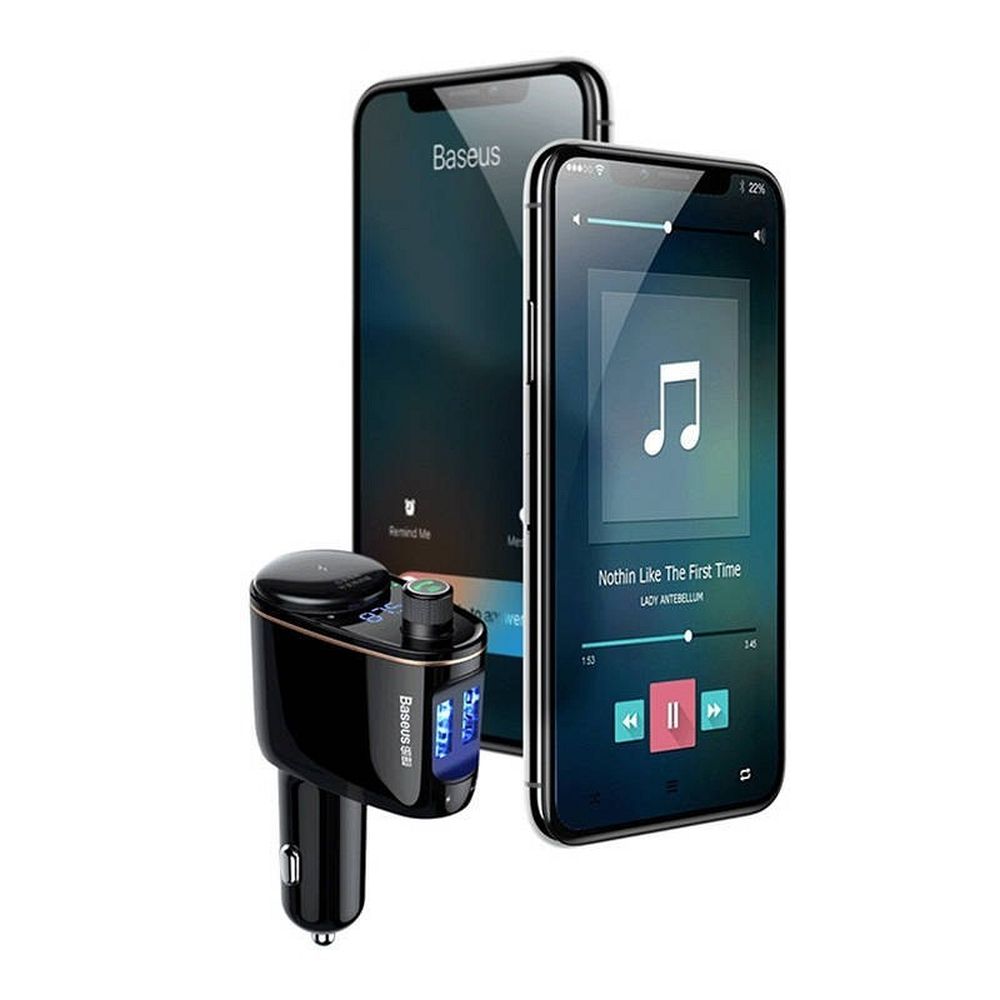 BASEUS car charger 2 x USB A + transmitter FM BT 3,4A S-06 CCHC000001 black - Image 5