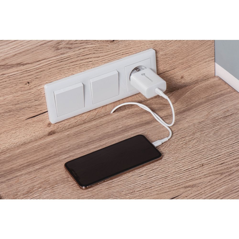 FORCELL F-ENERGY TFK-TC-25WPD travel charger Type C + cable Type C to Type C PD Q.C 3A 25W white - Image 15