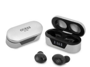 Bluetooth Earphones Stereo TWS GUESS Digital BT5 Classic with docking station / grey (GUTWST31EG)