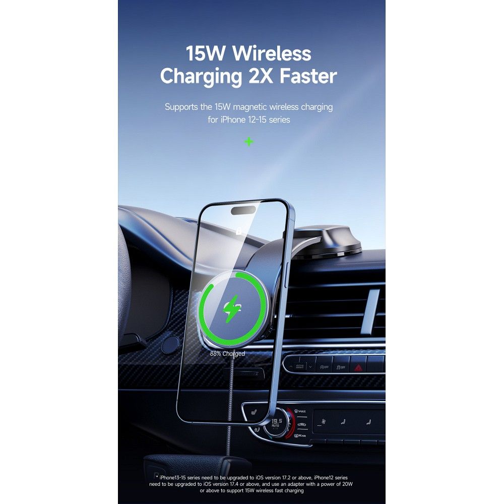 DUZZONA V4 - Dashboard Car Holder with Magnetic Wireless Charger 15W (Compatible with MagSafe and Qi2 charging) - Image 6