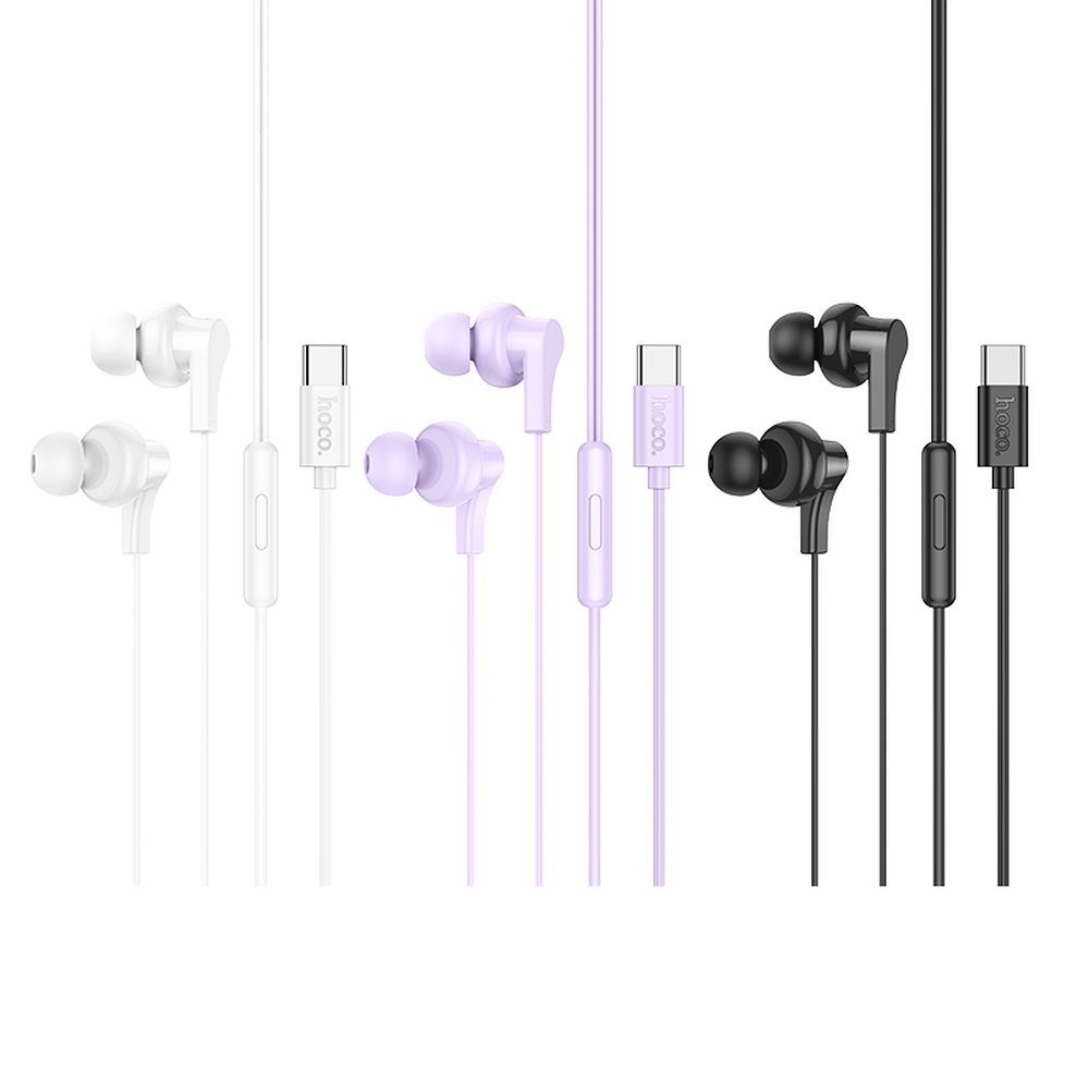 HOCO wire earphones Type C with microphone M114 black - Image 3