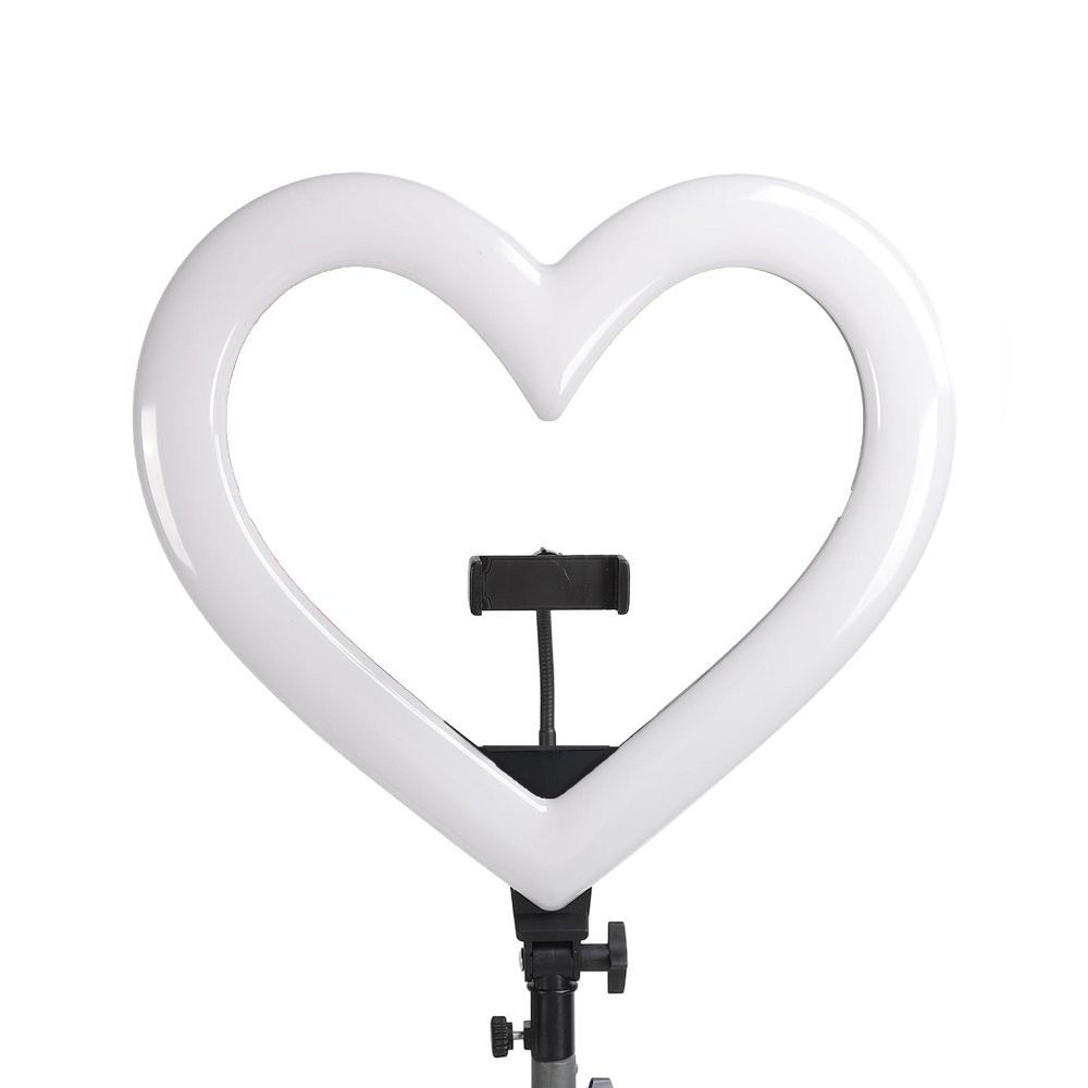 LED Ring Stream RGB lamp 10" with holder for mobile HEART + tripod JM26-10 black - Image 7