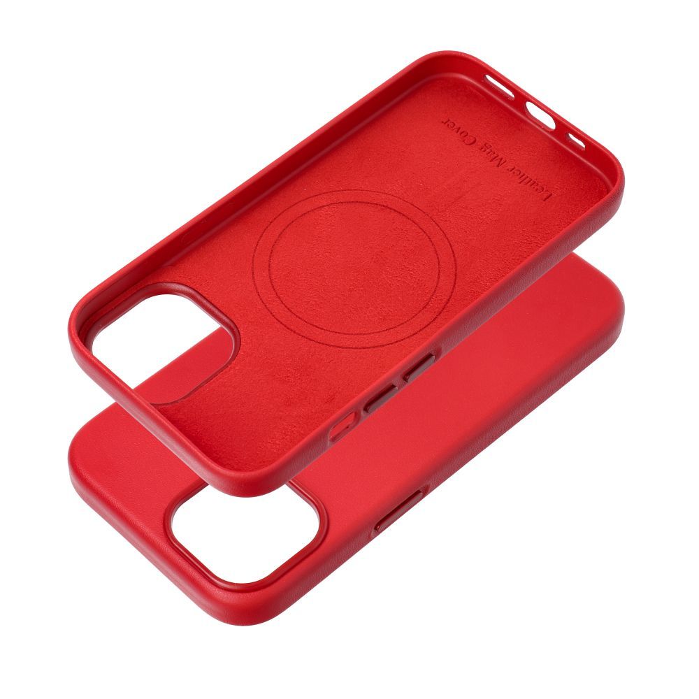 LEATHER MAG COVER case for IPHONE 15 red - Image 3