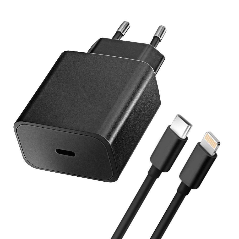BLUE STAR utazó töltő, C-típus + C-típus–Lightning kábel, PD, QC 4.0, 3 A, 20 W, TFB-TC-20WPD, fekete - Image 9