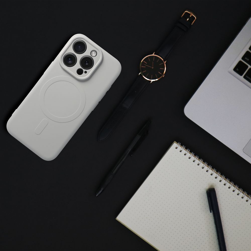 SILICONE MAG COVER case compatible with MagSafe for IPHONE 15 Pro titanium - Image 4