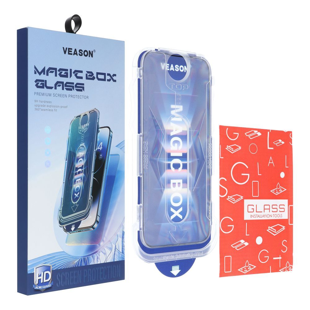 6D Pro Veason Easy-Install Glass - for Iphone 12 / 12 Pro black - Image 4