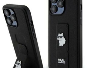 KARL LAGERFELD case for IPHONE 13 Pro Max KLHCP13XGSACHPK (Gripstand Saffiano choupette PIN) black