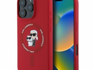 KARL LAGERFELD case for IPHONE 16 Pro compatible with MagSafe KLHMP16LSCMKCRHR (Silicone KC Body Ring) red