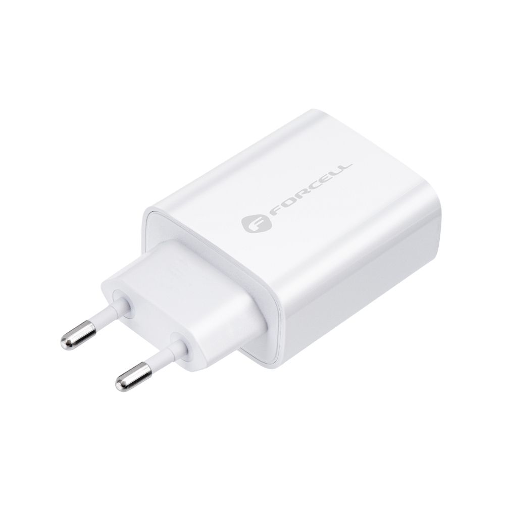 FORCELL F-ENERGY TFK-TC-25WPD travel charger Type C + cable Type C to Type C PD Q.C 3A 25W white - Image 3