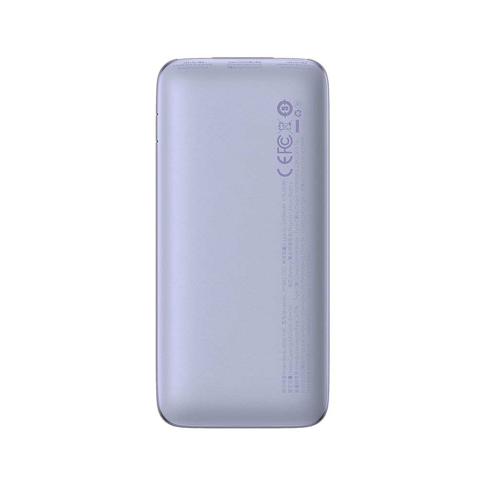 BASEUS powerbank 10 000 mAh + cable USB A to Type C PD QC3.0 3A 22,5W PPBD040005 purple - Image 2