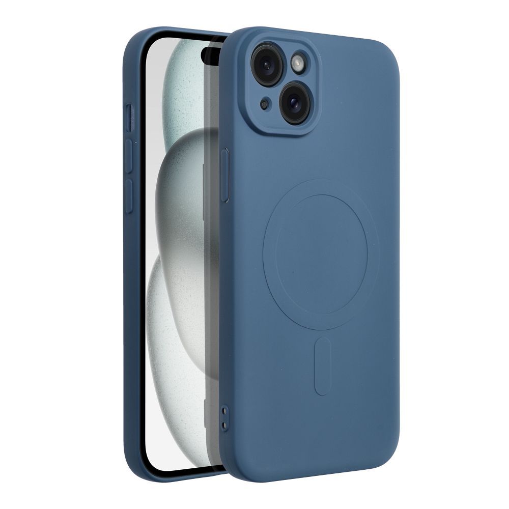 SILICONE MAG COVER case compatible with MagSafe for IPHONE 15 Plus blue - Image 2