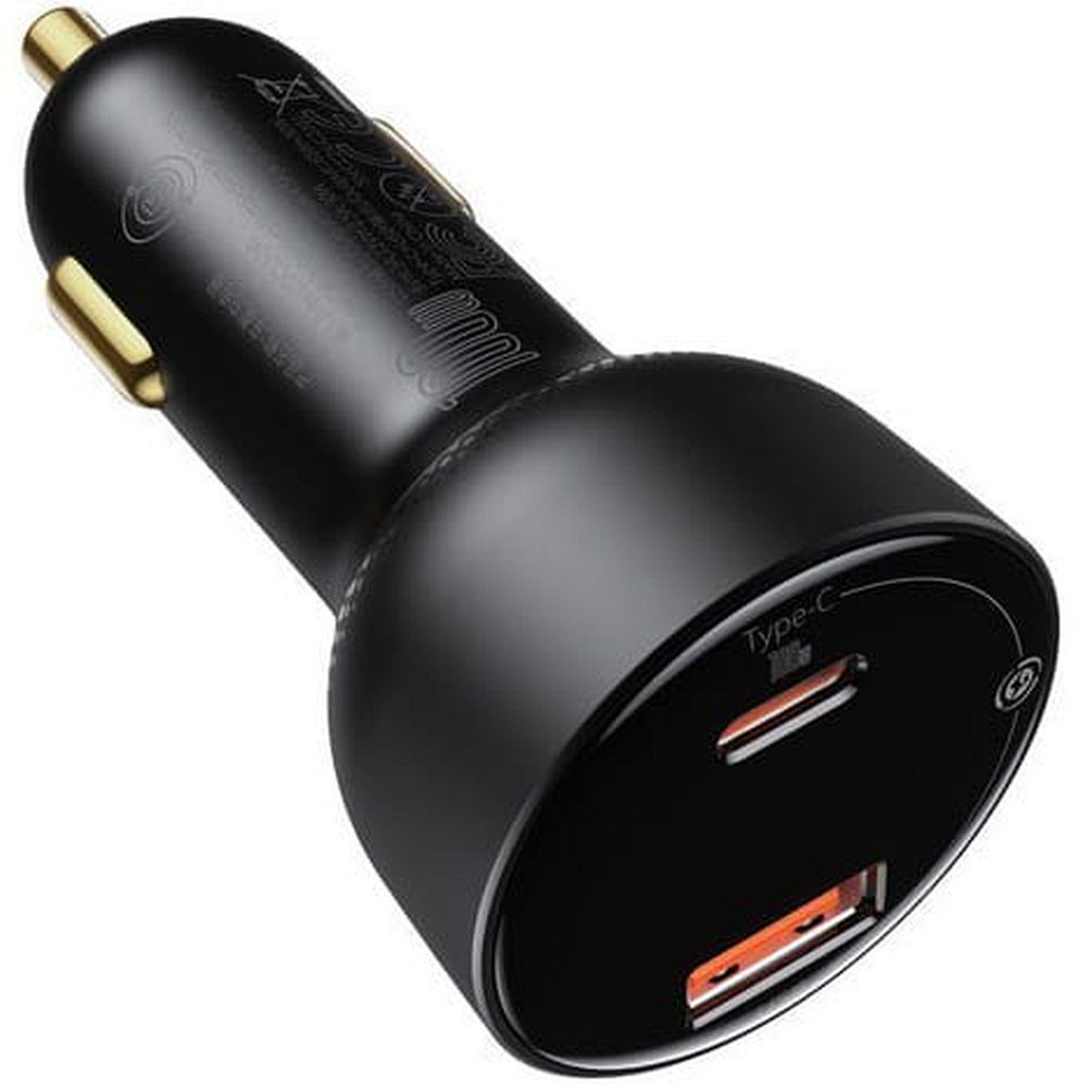 BASEUS car charger USB A + Type C with digital display + cable Type C to Type C PD3.0 QC4.0 5A 100W TZCCZX-01 black - Image 3