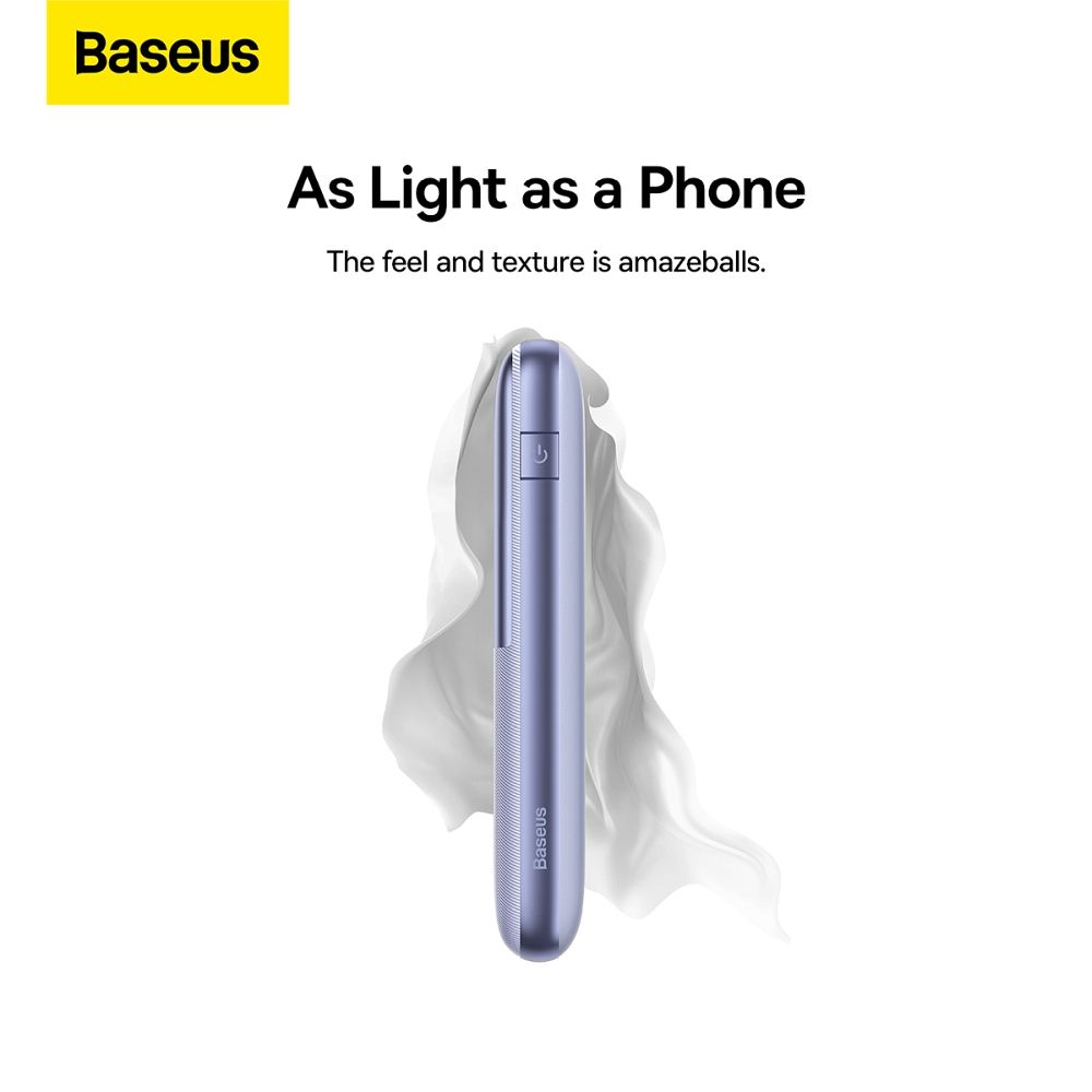 BASEUS powerbank 10 000 mAh + cable USB A to Type C PD QC3.0 3A 22,5W PPBD040005 purple - Image 18