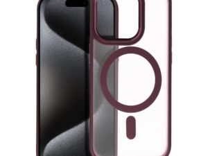 MATTE MAG COVER case compatible with MagSafe for IPHONE 15 Pro plum red