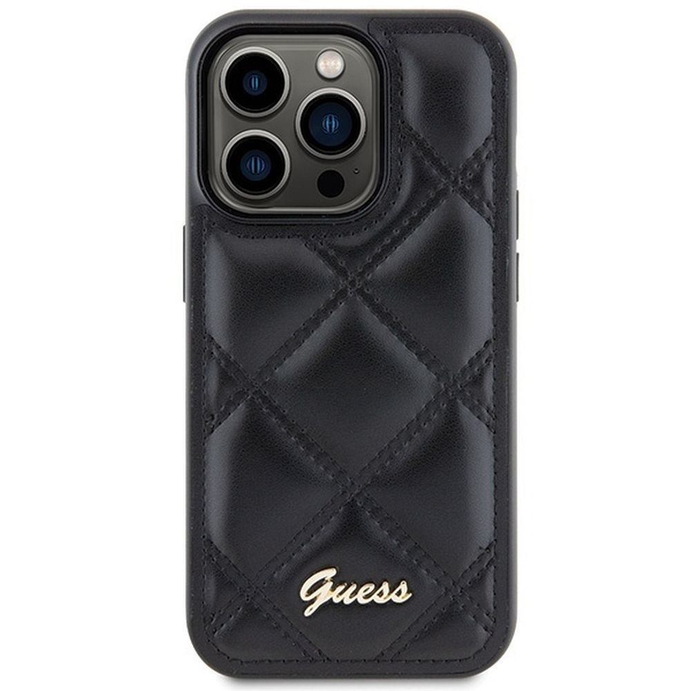 GUESS case for IPHONE 15 Pro GUHCP15LPSQSQSK (Quilted Metal Logo) black - Image 2