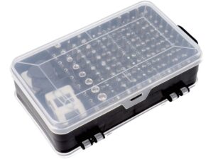 Set of service screwdrivers, bits 115-in-1 metal silver