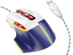 HOCO gaming wire USB A computer mouse 3600DPI white blue