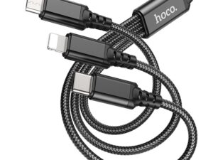 HOCO cable 3in1 USB A to Lightning / Micro USB / Type C 2A X76 1 m  black