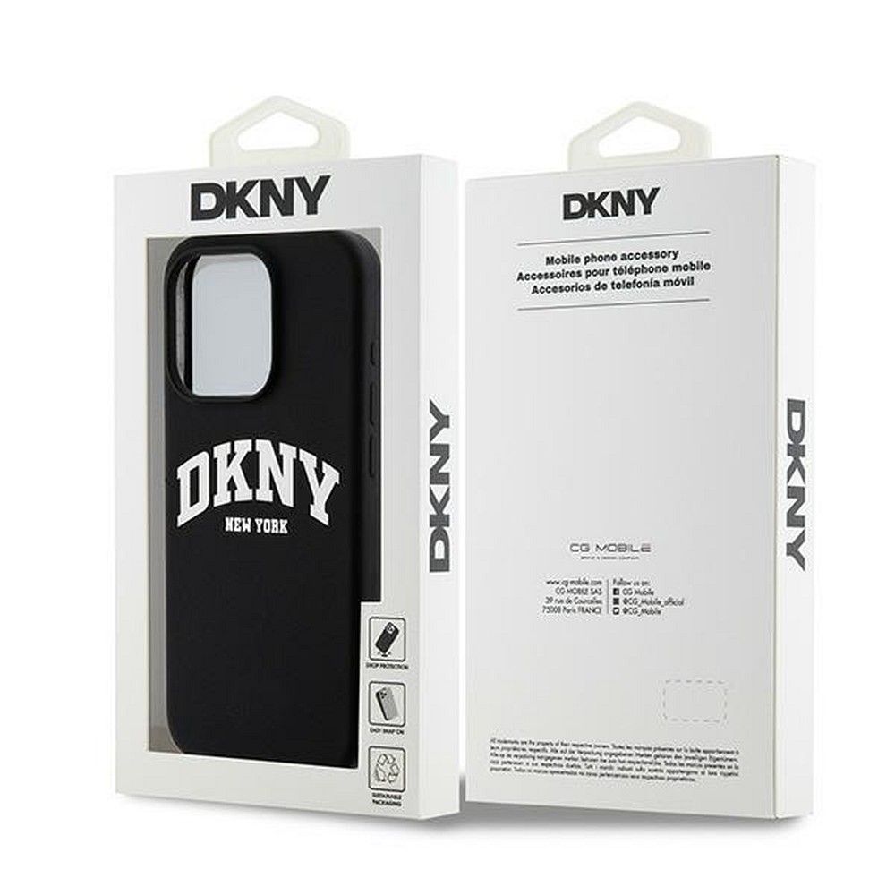 DKNY case for IPHONE 15 Pro compatible with MagSafe DKHMP15LSNYACH (DKNY HC MagSafe Silicone W/White Arch Logo) black - Image 8