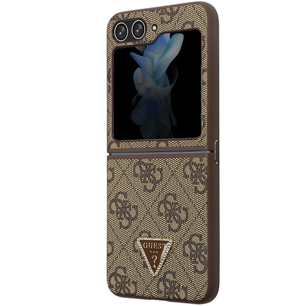 GUESS case for SAMSUNG Flip 5 GUHCZF5P4TDPW for Samsung Flip 5 (4G Triangle Strass / brown) - Image 6
