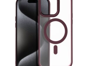 MATTE MAG COVER case compatible with MagSafe for IPHONE 15 Pro Max plum red