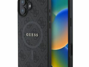 GUESS case for IPHONE 16 compatible with MagSafe GUHMP16SG4GFRK (PU 4G Ring Classic Logo) black