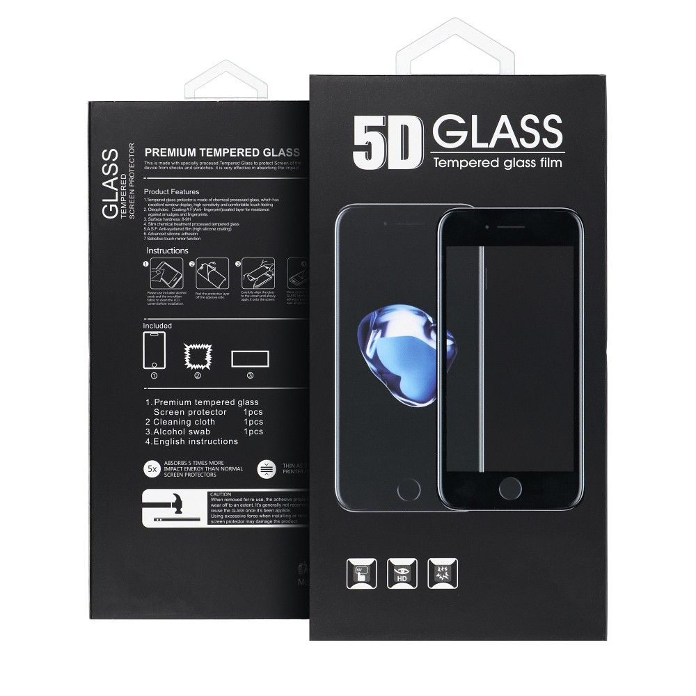 5D Full Glue Tempered Glass - for Samsung Galaxy A50/A50s black - Image 2