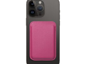 LEATHER MAG WALLET compatible with MagSafe pink