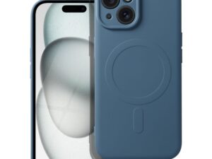 SILICONE MAG COVER case compatible with MagSafe for IPHONE 15 blue