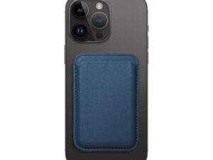 LEATHER MAG WALLET compatible with MagSafe blue