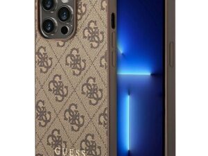 GUESS case for IPHONE 14 Pro GUHCP14LG4GFBR (4G Gold Logo) brown
