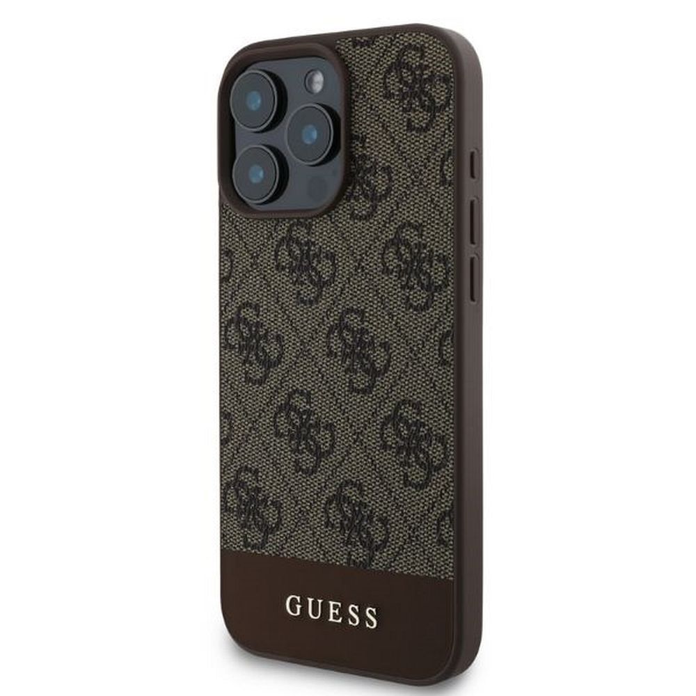GUESS case for IPHONE 16 Pro GUHCP16LG4GLBR (PC/TPU 4G PU Bottom Stripe) brown - Image 4