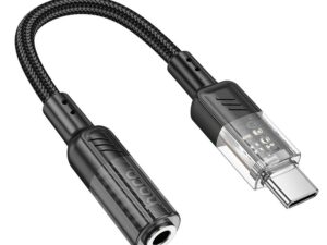 HOCO adapter AUX Type C to Jack 3,5 mm LS37 0,15 m transparent black
