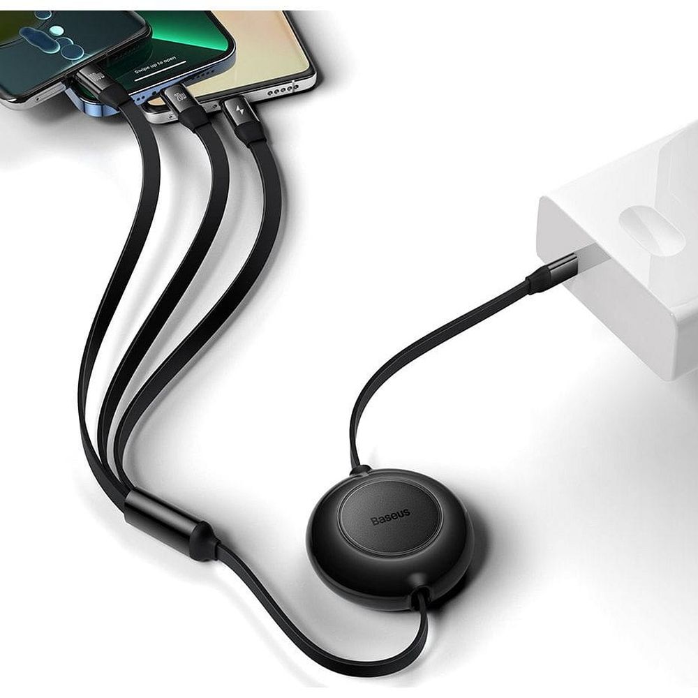 BASEUS cable 3in1 Type C to MicroUSB / Lightning / Type C PD QC4.0 3,5A 100W CAMJ010201 1,1 m black - Image 10