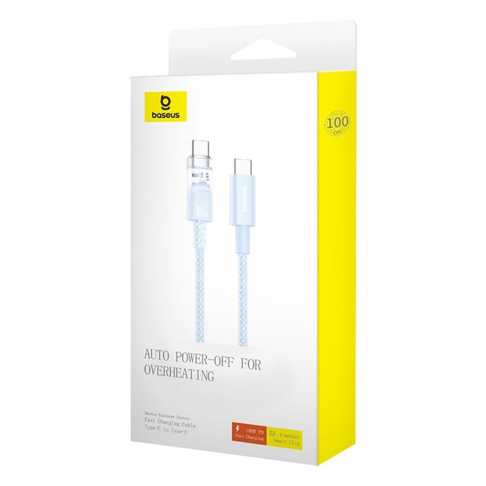 BASEUS cabel Type C to Type C PD 6A 100W Explorer P10319703311-01 / CB000043 2 m blue - Image 9
