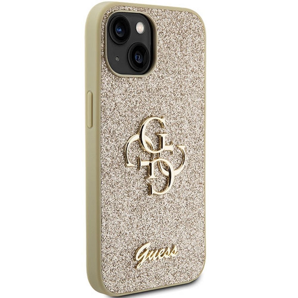 GUESS case for IPHONE 15 GUHCP15SHG4SGD (Fixed Glitter Big 4G) gold - Image 5