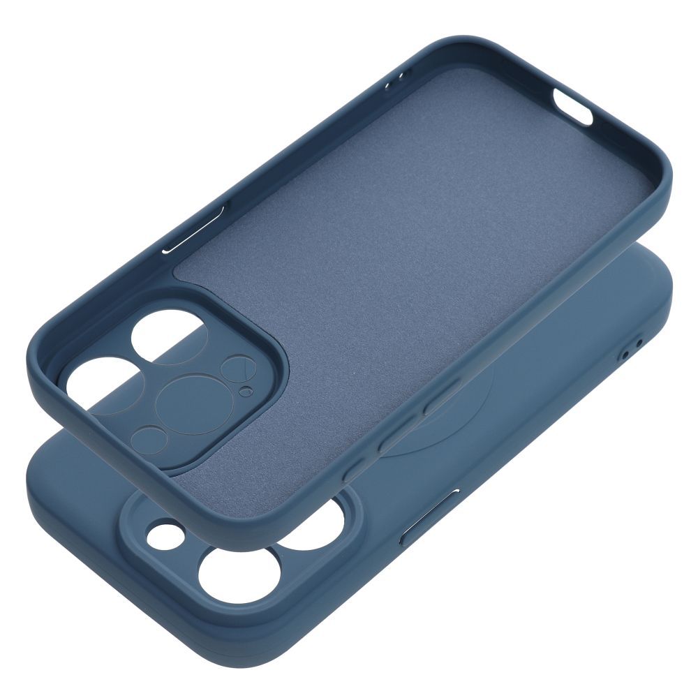 SILICONE MAG COVER case compatible with MagSafe for IPHONE 15 Pro blue - Image 3