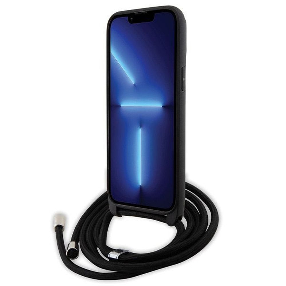 KARL LAGERFELD case for IPHONE 14 Pro Max KLHCP14XSAKCPSK (Saffiano KC Metal PIN Crossbody) black - Image 4